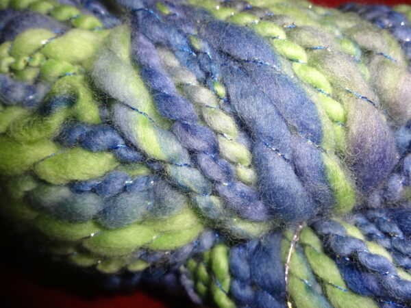 Hand Dyed Land and Sea Organic Polworth Yarn